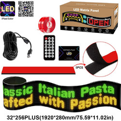 GLOBOSTAR(R) MATRIX GLB-106-0013 Εύκαμπτη Κυλιόμενη Ψηφιακή Επιγραφή 192x28cm P7 256x32 Pixel LED 40W AC 220-240V Αδιάβροχο IP65 Πολύχρωμο RGB - Bluetooth Control μέσω iPIXEL APP - Μ192 x Π0.4 x Υ28cm