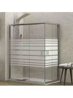 Karag New Flora 100 NFLS1008090180 Καμπίνα Ντουζιέρας με Συρόμενη Πόρτα 80x90x180cm Serigrafato