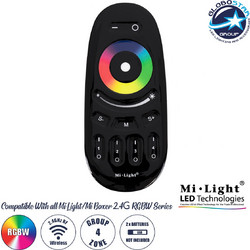 GLOBOSTAR(R) 71410 MiBOXER FUT096-B SPECTRUM RGBW Ασύρματο Χειριστήριο Αφής 4 Ζωνών 4CH DC 3V 2xAAA Μπαταρίες IP20 - RF 2.4GHz + Εμβέλεια 30m - Μαύρο - M12xΠ5.3xΥ2.1cm