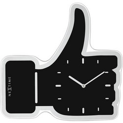 NEXTIME CLOCK 3072ZW THUMBS UP 40.5X41.CM WALL BLACK/ SILVER