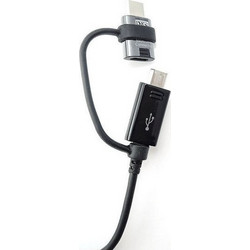 Samsung Regular USB 2.0 Cable Micro USB/ USB-C Female - USB-A male Μαύρο 1m (EP-DG950DBE) Bulk