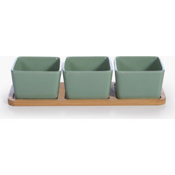Σετ Μπώλ με Δίσκο Nef-Nef Sage Green 3x(27,8x9,5x6,6)