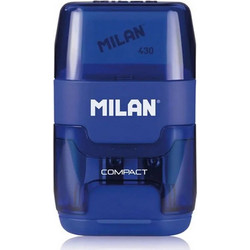 MILAN ξύστρα μολυβιών με κάδο & γόμα 1204703116, μπλε