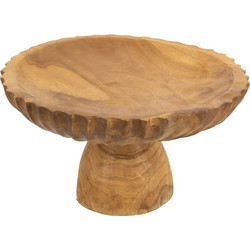 Artekko Woody Καφέ Διακοσμητική Πιατέλα από Ξύλο Teak (30x30x14)cm