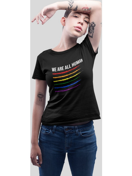 Tshirt LGBTQ WE AREALL HUMAN Rainbow