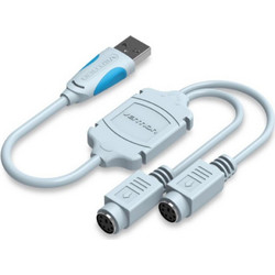 VENTION USB2.0 to Dual PS/2 Adapter Cable 0.3M Blue (VAS-C03-S) (VENVAS-C03-S)