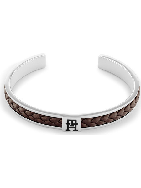 Tommy Hilfiger Ανδρικό Βραχιόλι Βέργα από Δέρμα & Ατσάλι 2790489