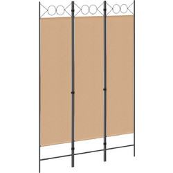 3-Panel Room Divider Μπεζ 120 x 180 cm Ύφασμα 42039189