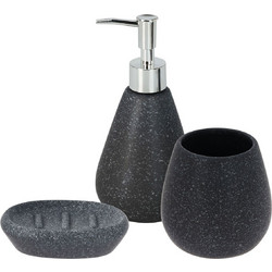 MRShome Σετ Μπάνιου 3 Τεμαχίων από Δολομίτη Anthracite MRShome DF-0099002