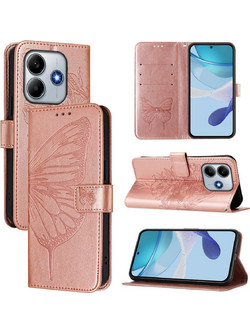 Tel1 Xiaomi Poco M7 Pro Embossed Butterfly Θήκη Βιβλίο - Pink