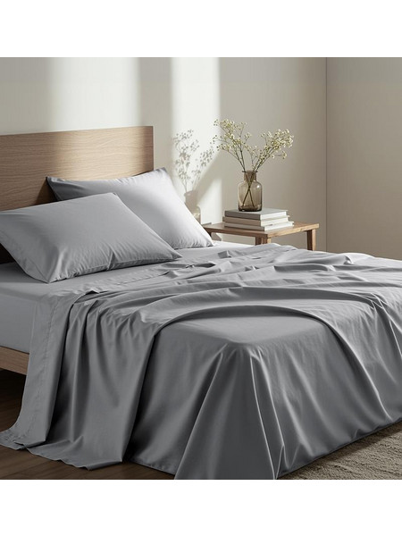 Μαξιλαροθήκες ζεύγος 52x72 Unicolors Medium Gray βαμβακερό nima