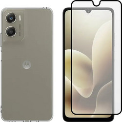 Vivid Set TPU Clear Case + Full Face Tempered Glass Moto G06 4G