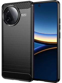 Techsuit Carbon Silicone Back Cover Black (Xiaomi Poco F7 Pro)