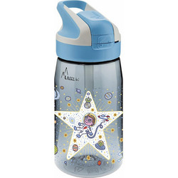 Laken Cosmos Παιδικό Μπουκάλι Πλαστικό BPA Free με Καλαμάκι Γκρι 450ml