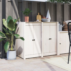 vidaXL Πόρτες Κουζίνας Εξ. Χώρου MEPPEL 2 τεμ. Λευκές 50x9x82 εκ. Μασίφ Πεύκο