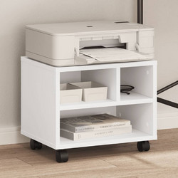 vidaXL Βάση Εκτυπωτή με Ρόδες Λευκή 41x32x34,5 εκ
