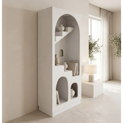 Βιβλιοθήκη-ραφιέρα Boolten pakoworld mdf λευκό 80x38x190εκ