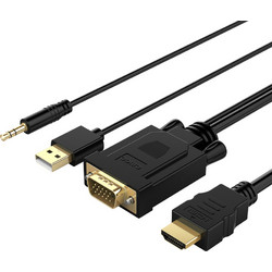 Orico XD-VATH VGA and mini jack 3.5 mm to HDMI Full HD 60 Hz cable with USB power 5 m - black