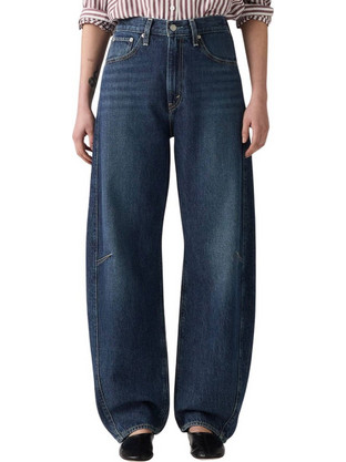 Levi's Ψηλόμεσο Γυναικείο Τζιν Παντελόνι Barrel Εφαρμογή Navy Μπλε 003V5-0001