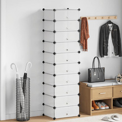 vidaXL Παπουτσοθήκη Πλαστική Λευκή Μ47xΠ37xΥ172cm 244919