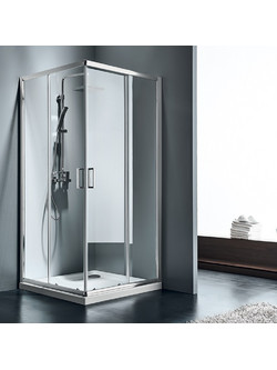 Καμπίνα Ντουζιέρας Starlet Corner Entry CST-100 Χρώμιο Clear Glass Ύψος 180cm (Τετράγωνη) - 70cm, 70cm 455-CS70T-100