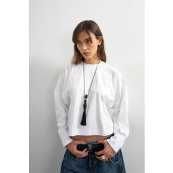 Topshop γυναικεία μπλούζα μονόχρωμη με μακρύ μανίκι Rosa - 31001452 Εκρού