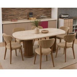 Σετ Τραπεζαρίας με 6 καρέκλες, Scandi ,180x90x75 εκ. All4home