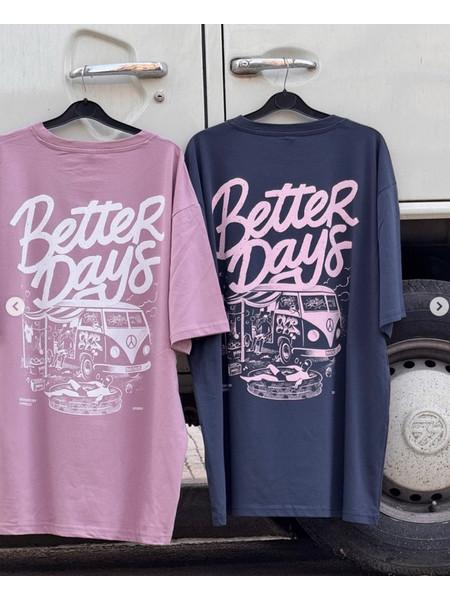 Unisex T-Shirt Overcult Better Days Handmade Μεταξοτυπία Ροζ/Λευκό OV-001 - OV-002