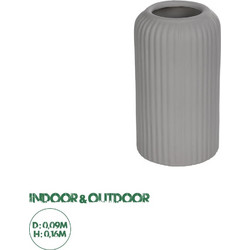 GloboStar(R) Artificial Garden LOVINA 21257 Διακοσμητικό Κεραμικό Βάζo Γκρι Π9 x Μ9 x Υ16 cm