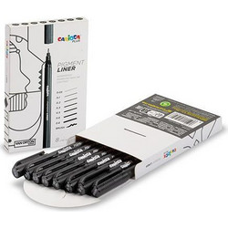 Carioca Plus Pigment Liner σετ μαύροι μαρκαδόρων σχεδίου 8 τεμ