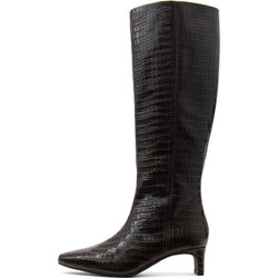 EDINA CROCO LEATHER MID HEEL BOOTS WOMEN CLARKS