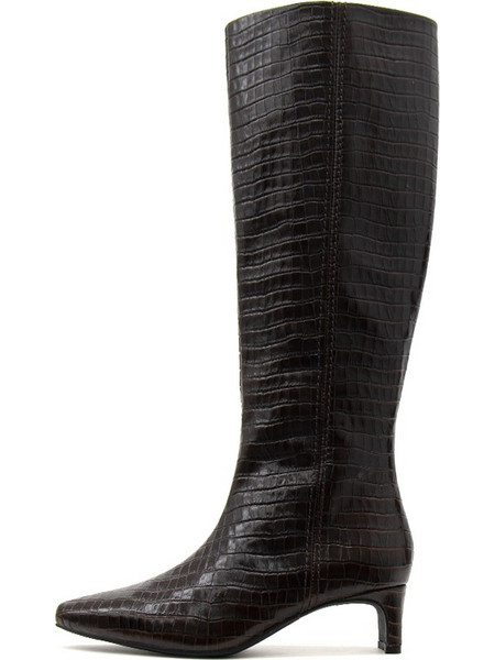 EDINA CROCO LEATHER MID HEEL BOOTS WOMEN CLARKS