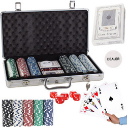 Verk Group Σετ Πόκερ Texas Hold'em 300 Μάρκες με 2 Τράπουλες, 5 Ζάρια & Βαλιτσάκι Αλουμινίου 5907451330104