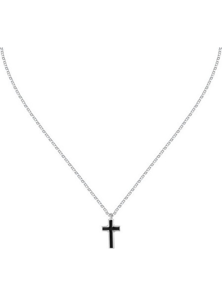SECTOR SPIRIT NECKL CROSS SS ENAMEL BLK 50+5CM