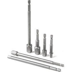 Amio - Προσαρμογείς HEX 1 4" σε Καρυδάκια 1 4" 3 8" 1 2" Heavy Duty για Σταθερή Τοποθέτηση & Καθημερινή Χρήση - Σετ 6 Τεμ