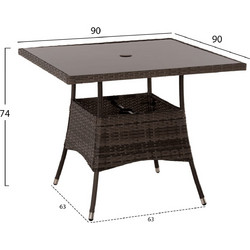 HomeMarkt Σετ Τραπεζαρία Κήπου Rattan 5τμχ Καφέ HM5965