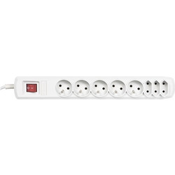 Active Jet APN-8G/3M-GR Πολύπριζο 5 Θέσεων με Διακόπτη και Καλώδιο 3m