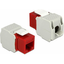 DeLock Keystone Module RJ45 jack to LSA Cat.6 UTP Red