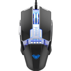 Aula Fire Η508 Ενσύρματο Gaming Ποντίκι RGB 4800 DPI Black