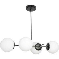 GLOBOSTAR(R) GLOBUS 203-0104 Μοντέρνο Φωτιστικό Οροφής με Ντουί 4 x E27 AC 220-240V IP20 - Λευκό & Μαύρο - Μ70 x Π34 x Υ15cm