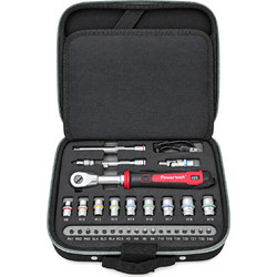 POWERTECH καστάνια μπαταρίας PT-1647 με μύτες & καρυδάκια, 3/8" LED φακός, 3.6V 1800mAh