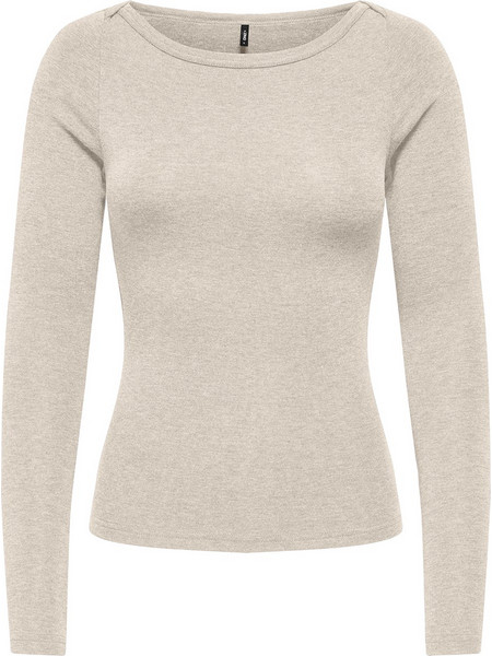 ONLY ONLDOLLY L/S BOATNECK TOP CC JRS 15379321-Pumice Stone Biege