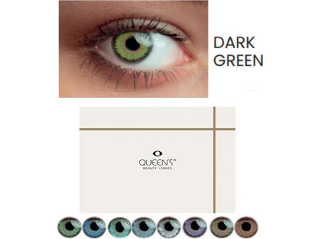 Έγχρωμοι Μηνιαίοι Φακοί Επαφής Queen's Trilogy (2 φακοί) - Dark Green