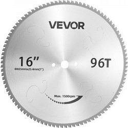 VEVOR Λεπίδα πριονιού κοπής 406,4 mm 96 δόντια με μεταλλική λάμα ψυχρής κοπής, συμβατή με πριόνια κοπής, 4000 κοψίματα, κοπή λείων επιφανειών χωρίς γρέζια, μείωση θορύβου και οπές απαγωγής θερμότητας