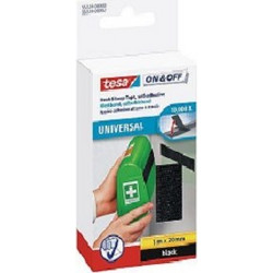 TESA ON&OFF ΑΥΤΟΚΟΛΛΗΤΗ ΤΑΙΝΙΑ UNIVERSAL ΓΕΝΙΚΗΣ ΧΡΗΣΕΩΣ 1MX20MM ΜΑΥΡΗ
