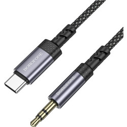 Borofone BL24 Graceful Cable Audio Jack 3.5mm to Type C Καλώδιο 1m - Black - BOROFONE