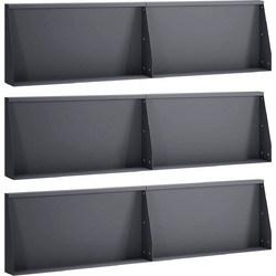 vidaXL Τοίχος Στήριξης 6 τμχ. 80 x 12 x 50 εκ. Ατσάλι Ανθρακί