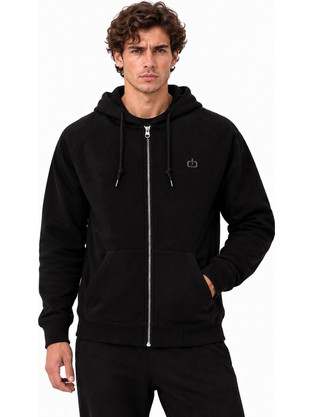 Emerson Ανδρική Ζακέτα Fleece με Φερμουάρ Μαύρη 262.EM290.27