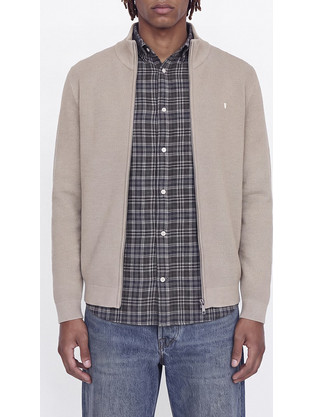 Jack & Jones Jprbluryan Ανδρική Ζακέτα Πλεκτή με Φερμουάρ Plaza Taupe Biege 12309318