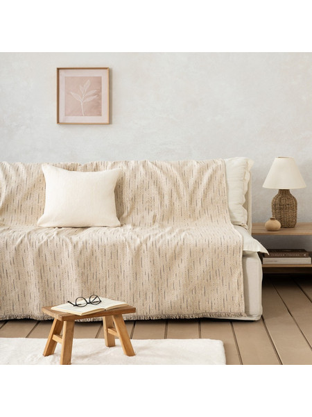Ριχτάρι Ligne Ecru Nima Τριθέσιο 180x300cm Ακρυλικό-Πολυέστερ